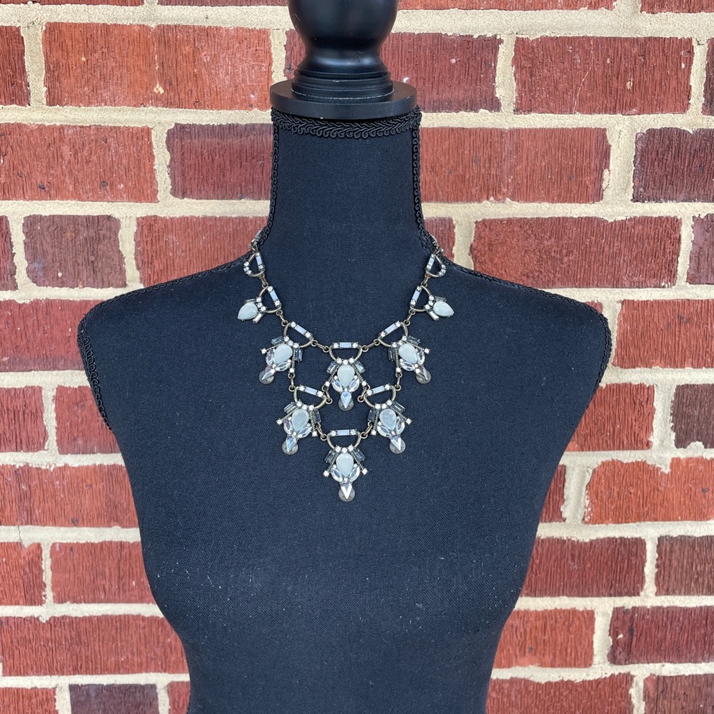 Bold rhinestone bib necklace